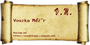 Voszka Mór névjegykártya